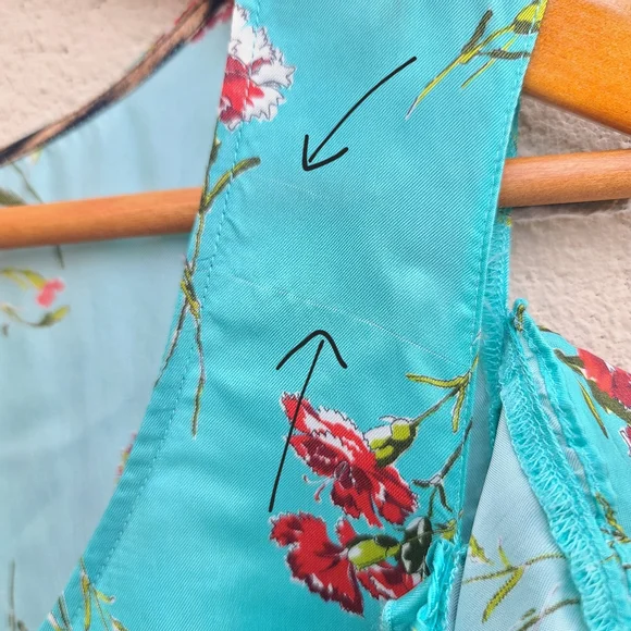 R13Deconstructed Babydoll Mini Dress in Light Blue Floral Size Medium